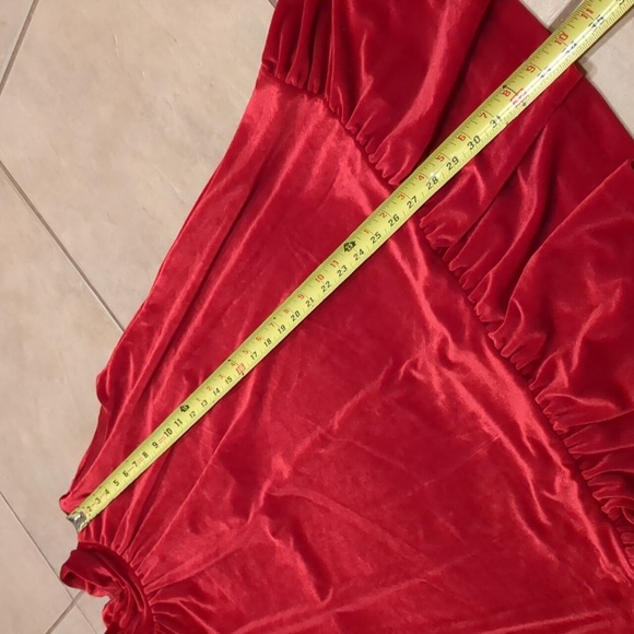 Calvin Klein Deep Red Velvet High Neck Sleeveless Dress Size 4 - Picture 4 of 6